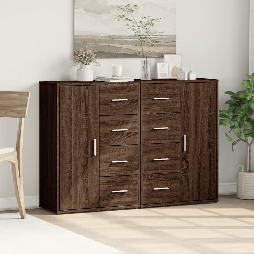 Sideboards 2 pcs Brown Oak 60x31x84 cm Engineered Wood